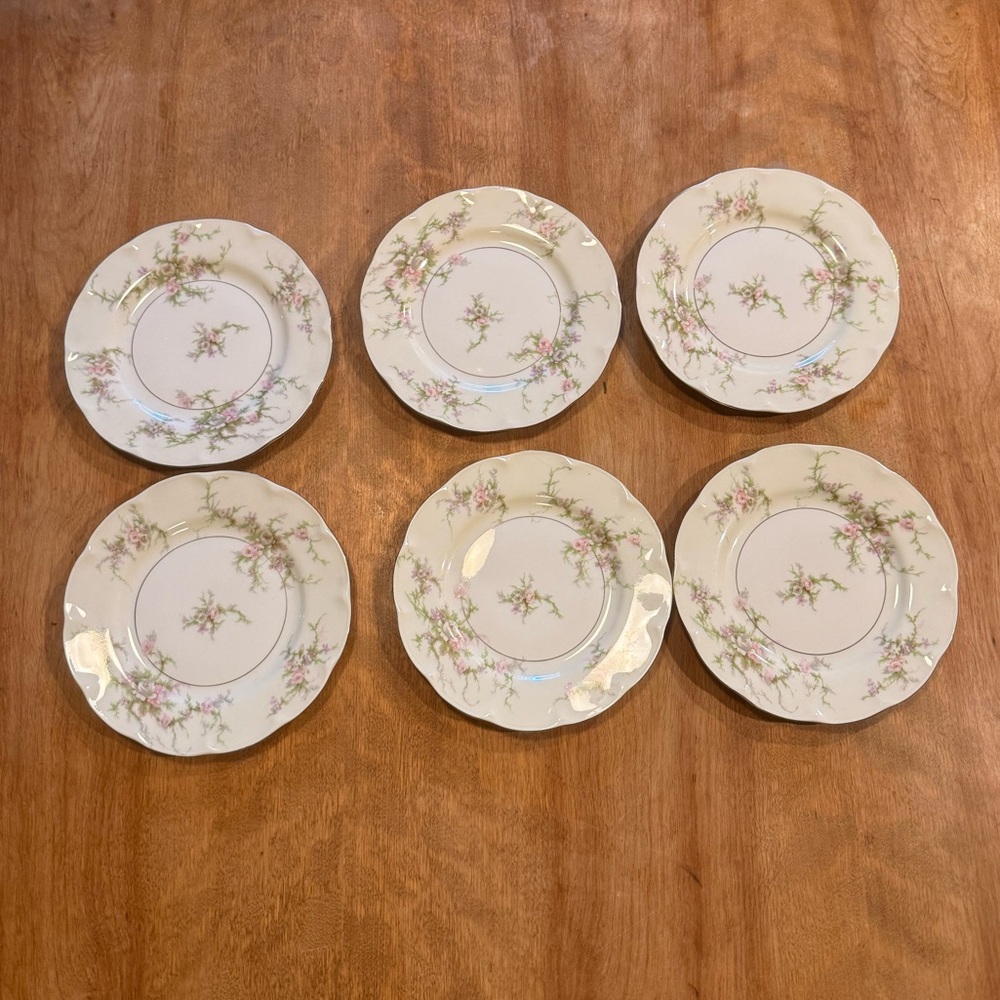 Haviland Floral Patterned Bread Plates Set